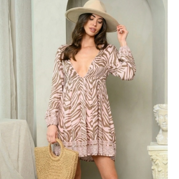 NWT Pink Zebra Mini Dress - Picture 6 of 7